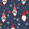 100% Cotton Poplin Fabric | Christmas Xmas - Festive Gnomes | 150cm Wide