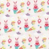 SALE 100% Cotton Fabric by Fabric Freedom Vegetable Patch Rabbits Carrots