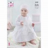 King Cole Knitting Pattern 5509 Baby Matinee Jacket, Shawl and Hat