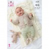 King Cole Knitting Pattern 6169 Blanket Cardigan Jumper Booties & Hat