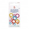 Pony Flat Split Ring Stitch Markers - 24 Pack, Multiple Sizes & Colours