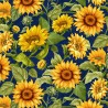 100% Cotton Digital Fabric Timeless Treasures Sunflower Garden 112cm Wide