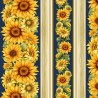 100% Cotton Digital Fabric Timeless Treasures Sunflower 11" Stripes 112cm Wide