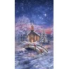 100% Cotton Digital Fabric Timeless Treasures Snowy Chapel Panel 60cm x 112cm