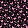100% Cotton Digital Fabric Timeless Treasures Pink Ribbons & Butterflies 112cm Wide