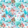 100% Cotton Digital Fabric Timeless Treasures Underwater Mermaids 112cm Wide