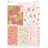 100% Cotton Fabric Make + Believe The Crafty Pie Floral Delight Green Fat Quarter Pack 45cm x 55cm