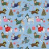 100% Cotton Digital Fabric Timeless Treasures Christmas Packed Holiday Dogs Fabric 112cm Wide