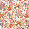 100% Japanese Cotton Fabric | Nutex | Metarikkuna - Cranes Flowers | 110cm Wide