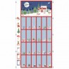 100% Cotton Fabric Nutex Christmas Eve Advent Calendar Blue/Red Panel Approx. 60cm x 112cm