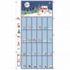 100% Cotton Fabric Nutex Christmas Eve Advent Calendar Blue/Blue Panel Approx. 60cm x 112cm