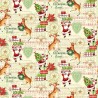 100% Cotton Digital Fabric Timeless Treasures Christmas Music Notes Reindeers Fabric 112cm Wide