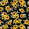 100% Cotton Digital Fabric Timeless Treasures Fleur Sunflowers & Daisies112cm Wide