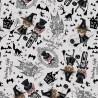 100% Cotton Digital Fabric Timeless Treasures Halloween Costumed Kittens 112cm Wide