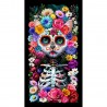 100% Cotton Digital Fabric Timeless Treasures Day of the Dead Cat Panel 60cm x 112cm
