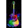100% Cotton Digital Fabric Timeless Treasures Painted Guitar Panel 60cm x 112cm