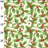 Polycotton Fabric Christmas Festive Holly Berries