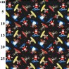 Polycotton Fabric Christmas Festive Surfing Santa & Friends