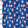 Polycotton Fabric Christmas Festive Santa Snowman Winter Scene