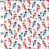 Polycotton Fabric Christmas Festive Snowman Snowflakes Winter Scene