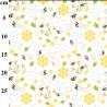 Polycotton Fabric Bee & Honeycomb Print – 110cm Wide – Lightweight Craft Fabric