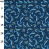 Polycotton Fabric Whales on Navy Print – 110cm Wide – Lightweight Craft Fabric