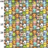 Polycotton Fabric Kawaii Animals Print – 110cm Wide – Lightweight Craft Fabric
