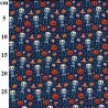 Polycotton Fabric Halloween Skeletons & Pumpkins Print – 110cm Wide – Lightweight Craft Fabric
