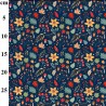 Polycotton Fabric Floral Buller Square Print – 110cm Wide – Lightweight Craft Fabric