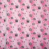 Polycotton Fabric Princess Crowns Stars Digital Print – 112cm Wide – Lightweight Craft Fabric