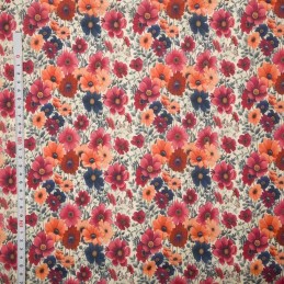 Polycotton Fabric 3D Floral...