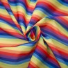 Polycotton Fabric Rainbow Stripes Digital Print – 112cm Wide – Lightweight Craft Fabric