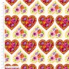 100% Organic Cotton Fabric Make + Believe Bohemian Waters Folk Hearts Pink 112cm Wide