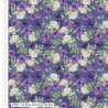 100% Organic Cotton Fabric Make + Believe Woodland Wanderers Rose & Pansy Purple 112cm Wide