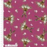 100% Organic Cotton Fabric Make + Believe Woodland Wanderers Rosy Hare 112cm Wide