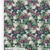100% Organic Cotton Fabric Make + Believe Woodland Wanderers Rose & Pansy Green 112cm Wide