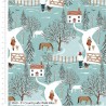 100% Cotton Fabric The Craft Cotton Co Christmas In The Country Countryside Walk Blue 112cm Wide