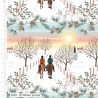 100% Cotton Fabric The Craft Cotton Co Christmas In The Country Winter Sunset 112cm Wide