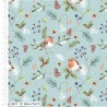 100% Cotton Fabric The Craft Cotton Co Feathered Foliage Berry Perch 112cm Wide