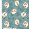 100% Cotton Fabric The Craft Cotton Co Feathered Foliage Robin Sprigs 112cm Wide
