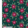 100% Cotton Fabric The Craft Cotton Co Jewelled Christmas Poinsettia Pine 112cm Wide