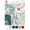 100% Cotton Fabric The Craft Cotton Co FQ Christmas In The Country Blue Fat Quarter Pack