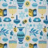 100% Digital Cotton Fabric | Little Johnny | Hanukkah Blue | 150cm Wide