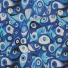100% Digital Cotton Fabric | Little Johnny | Eyes - Abstract Blue | 150cm Wide
