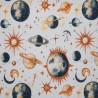 100% Digital Cotton Fabric | Little Johnny | Planets - White | 150cm Wide