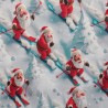100% Digital Cotton Fabric | Little Johnny | 3D Santas - White | 150cm Wide