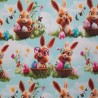 100% Digital Cotton Fabric | Little Johnny | 3D Easter Bunnies | 150cm Wide