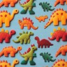 100% Digital Cotton Fabric | Little Johnny | 3D Felt Dinos - Crafts | 150cm Wide