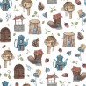 100% Cotton Fabric | Nutex | Fairytale - Allover - Storybook | 112cm Wide