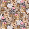 100% Cotton Digital Fabric Timeless Treasures Packed Princess Kitty 112cm Wide